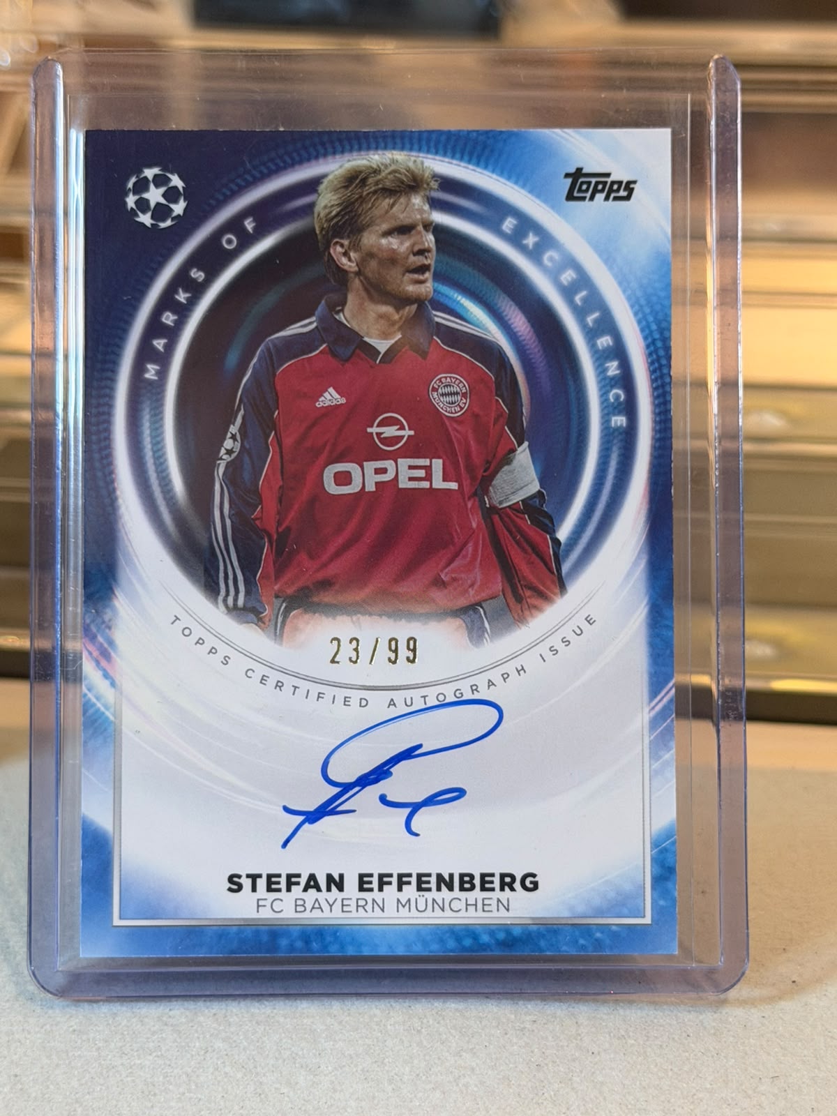 Stefan Effenberg - FC Bayern Munchen - 2025 Topps UCL Marks of Excellence Autograph ME-SE1 23/99 (front)