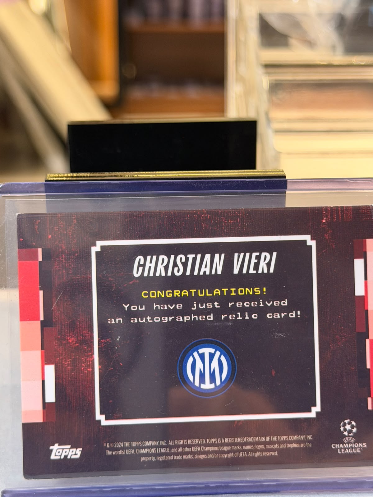 Christian Vieri back - 2025 Topps Decades 1990's Edition UEFA Club Competitions 10/10