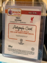 Trey Nyoni 180/199 Autograph (AU-TN), Magenta parallel – 2024/25 Topps Merlin Collections UEFA Club Competitions, back