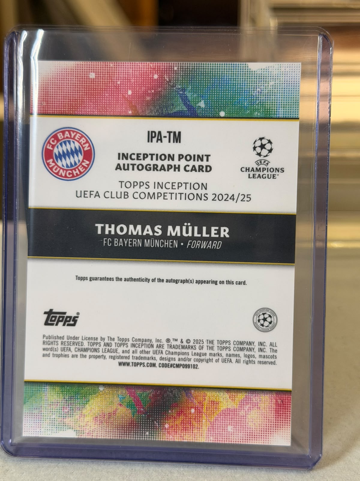 FC Bayern batch card SKU C0000464 back