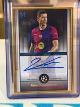 Robert Lewandowski 10/75 Framed Autographed Card – Topps Museum Collection UEFA Club Competitions 2024/25 – FC Barcelona trad