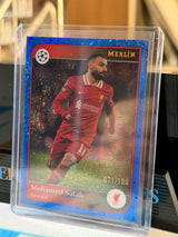 Mohamed Salah 071/150 Base #11, Blue Sparkle parallel – 2024/25 Topps Merlin, front