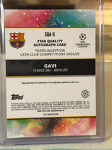 Gavi 44/49 Star Quality Autograph – Topps Inception UEFA Club Competitions 2024/25 – FC Barcelona trading card, back