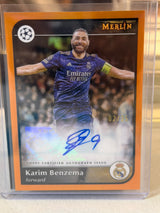 Karim Benzema front - 2024/25 Topps Merlin UEFA Club Competitions Autograph 02/25