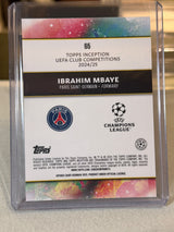 Ibrahim Mbaye 10/10 Emerging Stars Red #65 2024/25 Topps Inception UEFA – PSG trading card, back