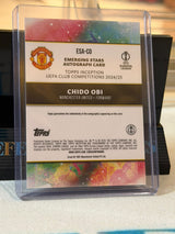 Chido Obi 04/49 – Emerging Stars Autograph Manchester United trading card, back