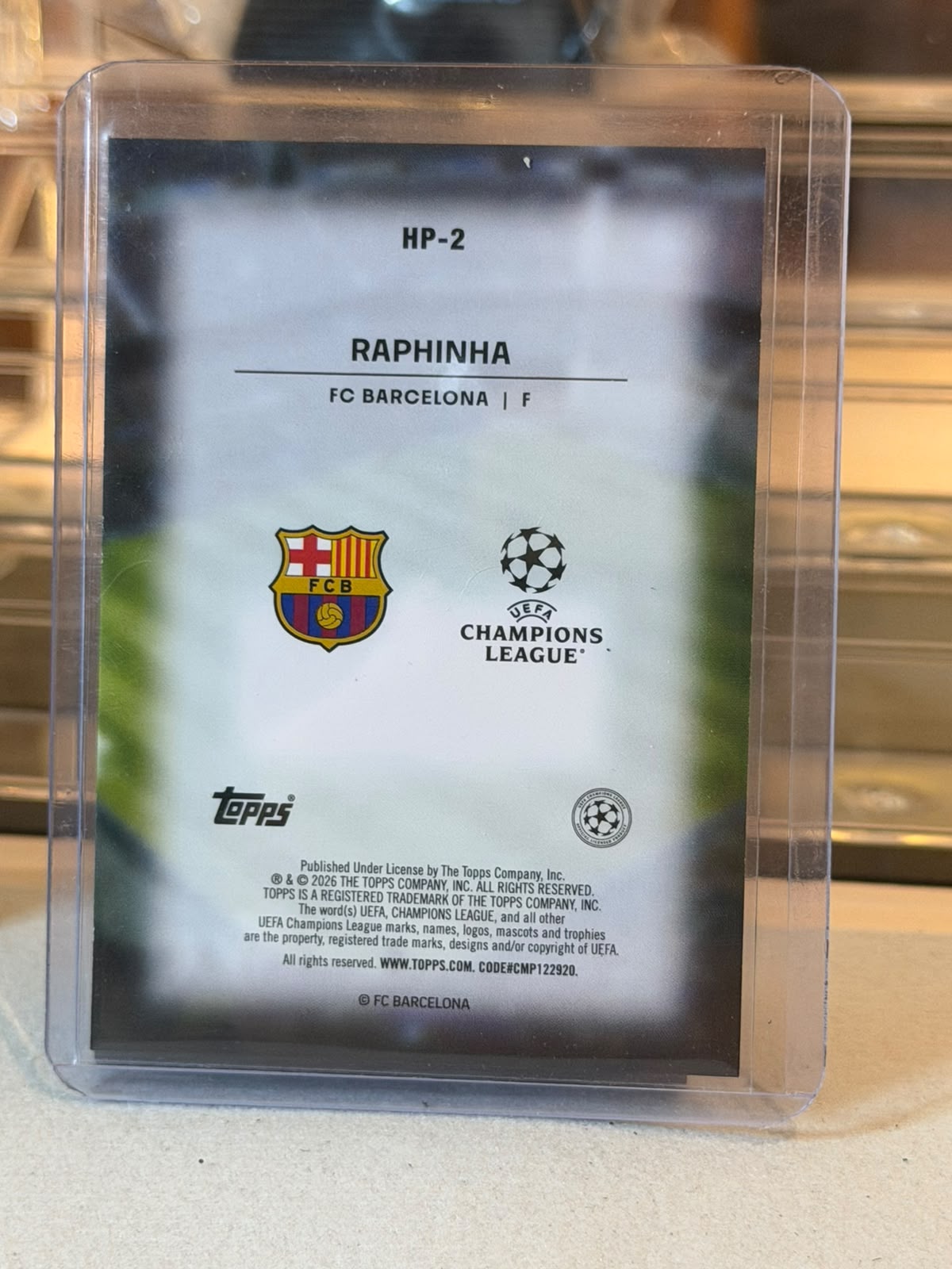 Raphinha - Barcelona - 2026 Topps UCL Home Advantage HP-2 (back)