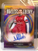 Mikel Arteta front - 2024/25 Topps Merlin UEFA Club Competitions Ageless Alchemy Autograph Gold 09/50