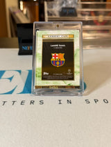 Lamine Yamal 35/75 Current Stars - gold/green geometric parallel – 2025 Topps Deco – FC Barcelona trading card, back