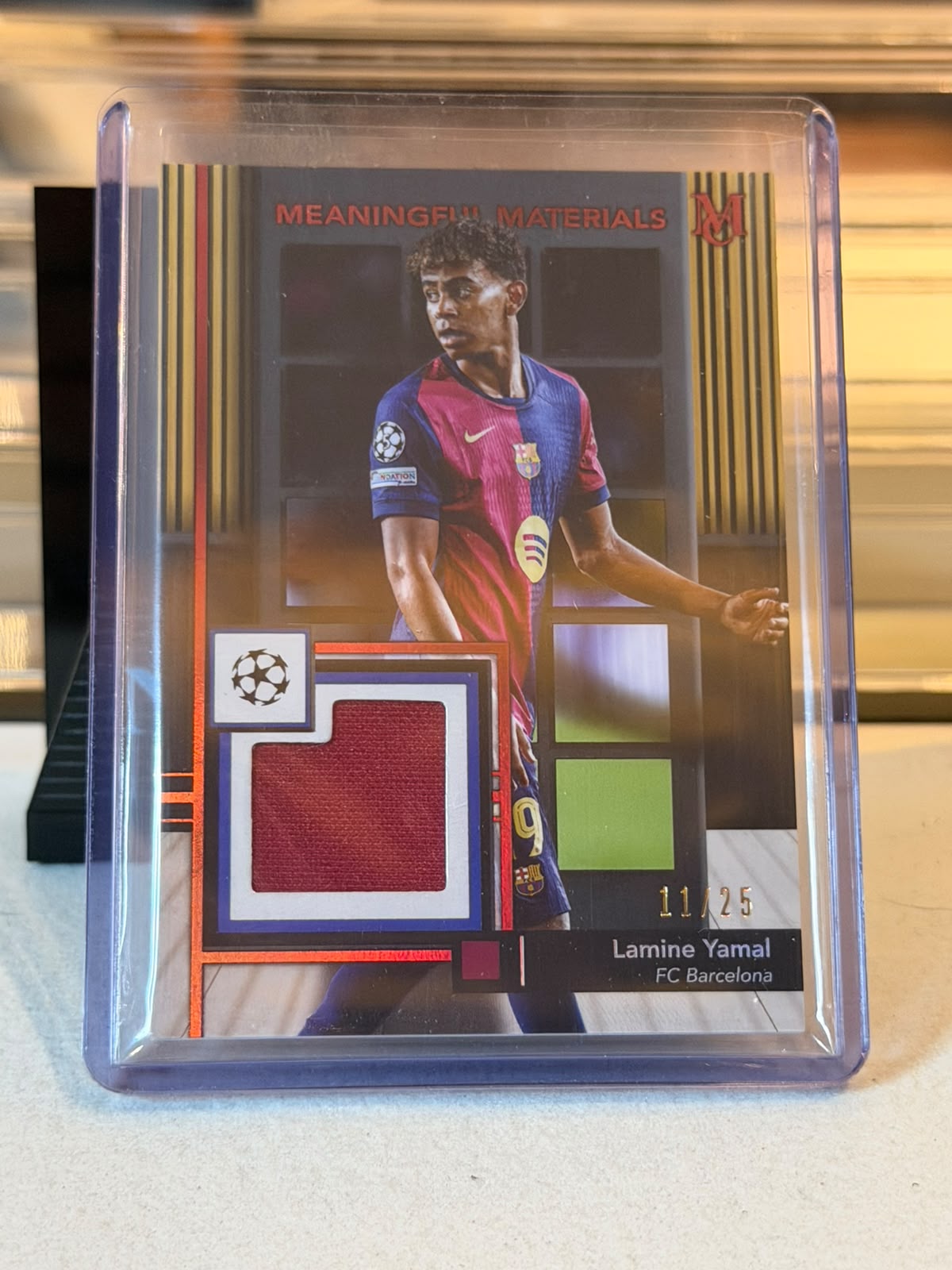 C0000641 Lamine Yamal Barcelona Topps Museum Collection UCC 24/25 Meaningful Materials Relic MMSR-LY 11/25 front