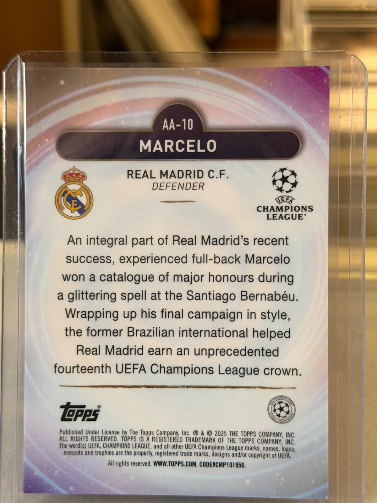 Marcelo back - 2024/25 Topps Merlin UEFA Club Competitions Ageless Alchemy 39/50