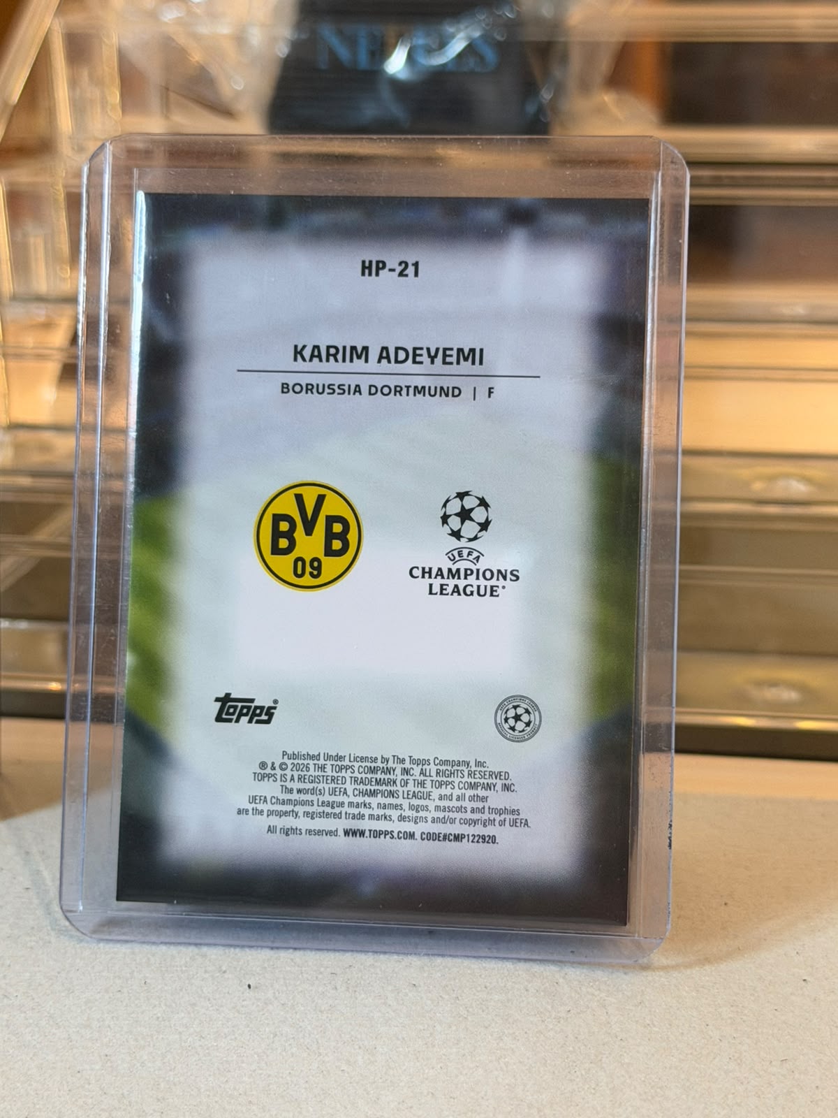 Karim Adeyemi - Borussia Dortmund - 2026 Topps UCL Home Advantage HP-21 (back)