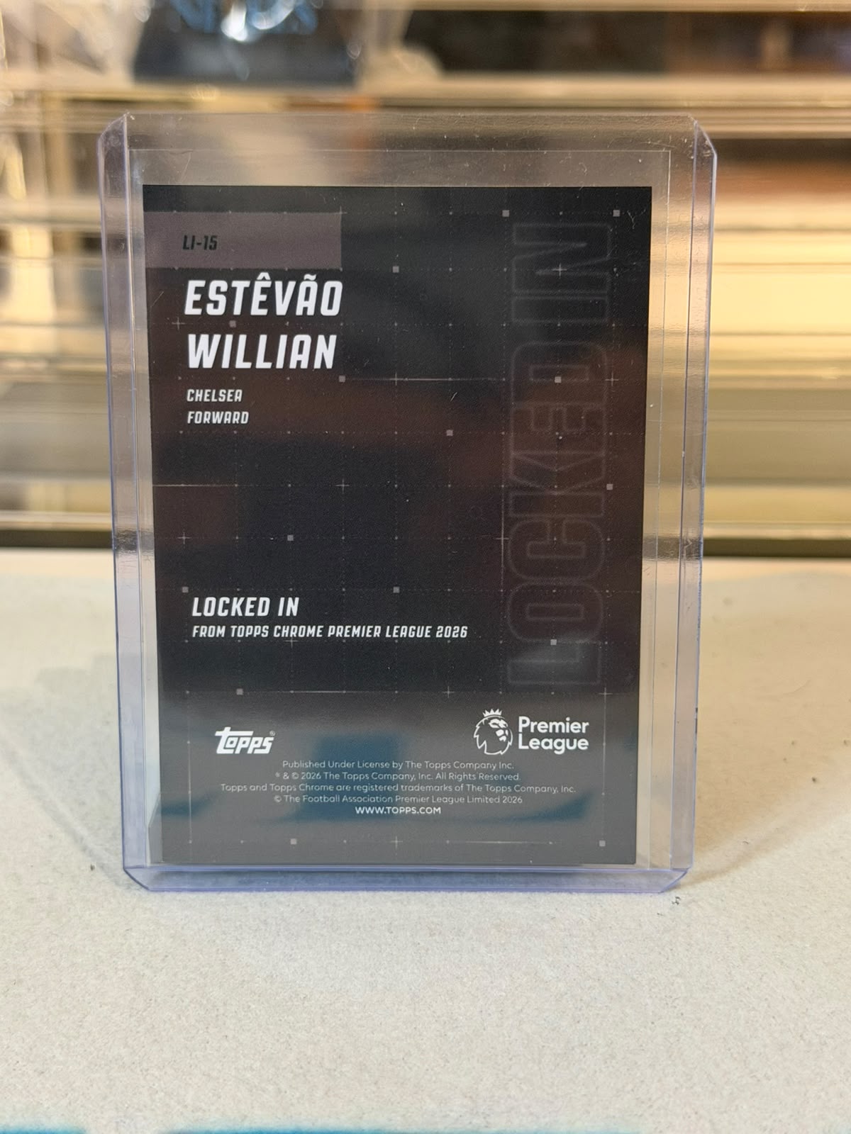 Estevao Willian Chelsea 2026 Topps Chrome Premier League RC Locked In Insert - back