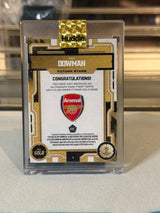 Max Dowman Arsenal Topps UEFA Club Competitions Gold Future Stars 1 of 1 rookie autograph card back
