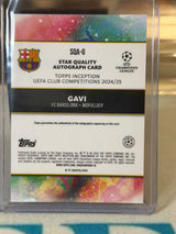 Gavi 29/49 Star Quality Autograph – Topps Inception UEFA Club Competitions 2024/25 – FC Barcelona trading card, back