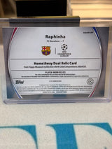 Raphinha 05/50 Home/Away Dual Relic Card – Topps Museum Collection UEFA Club Competitions 2024/25 – FC Barcelona trading card