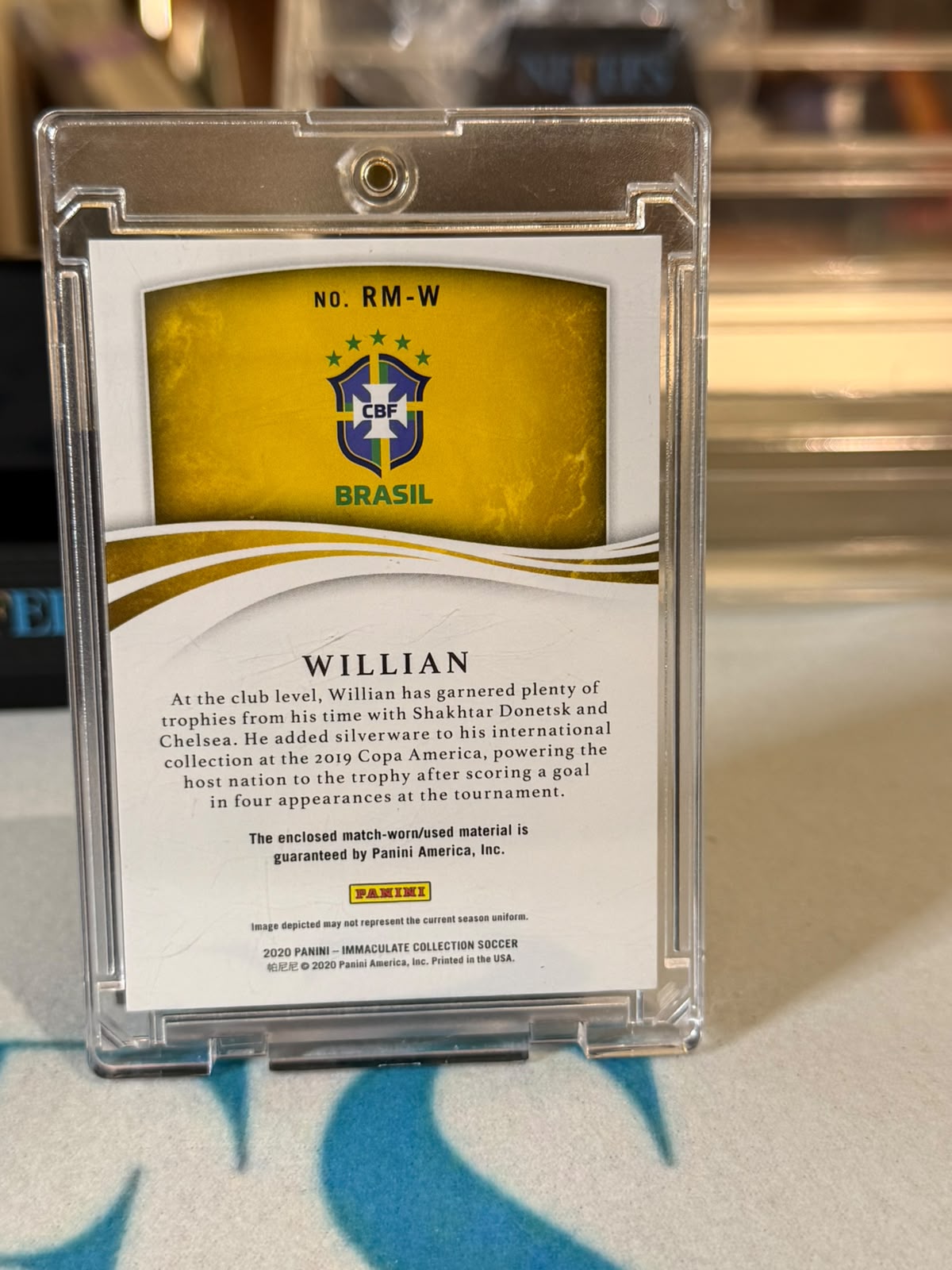 Willian RM-W 38/50 – Brazil trading card, back