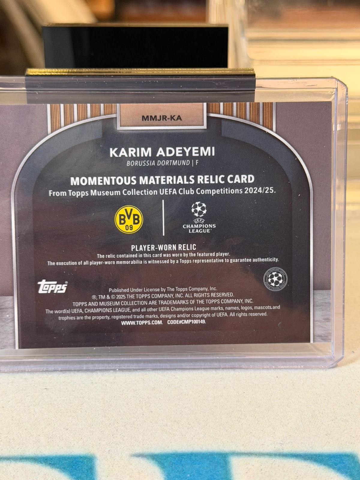 Karim Adeyemi back - 2024/25 Topps Museum Collection UEFA Club Competitions 17/75