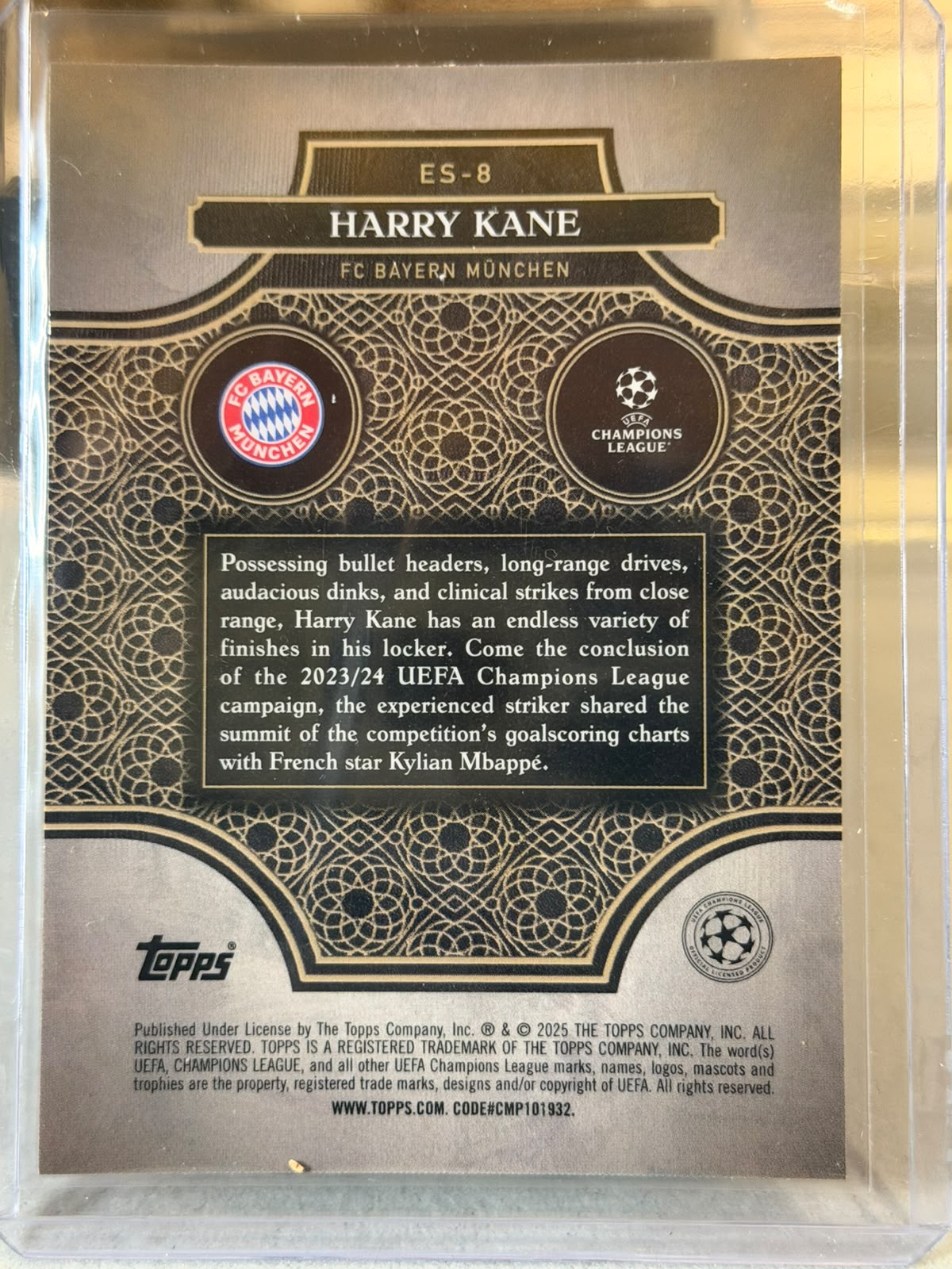 FC Bayern batch card SKU C0000476 back