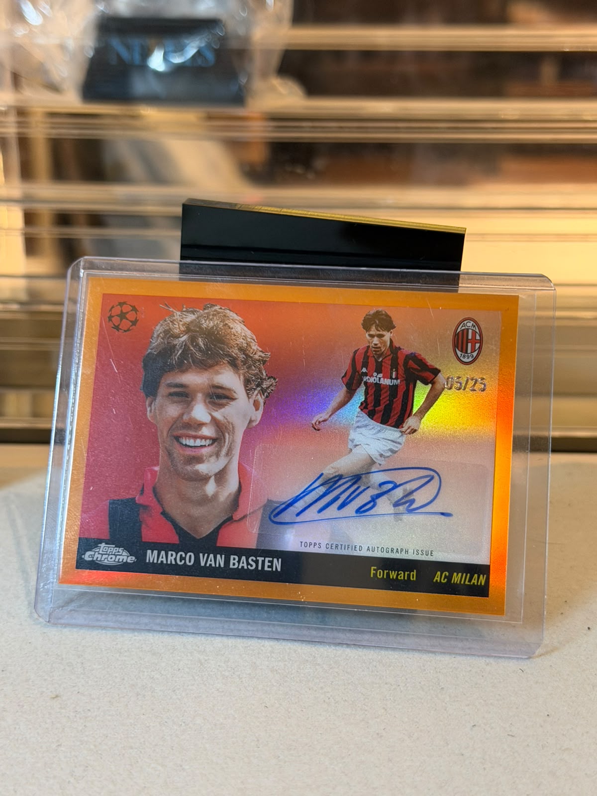 Marco van Basten 2025/26 Topps UEFA Club Competitions Topps 1955 Autograph orange refractor - front