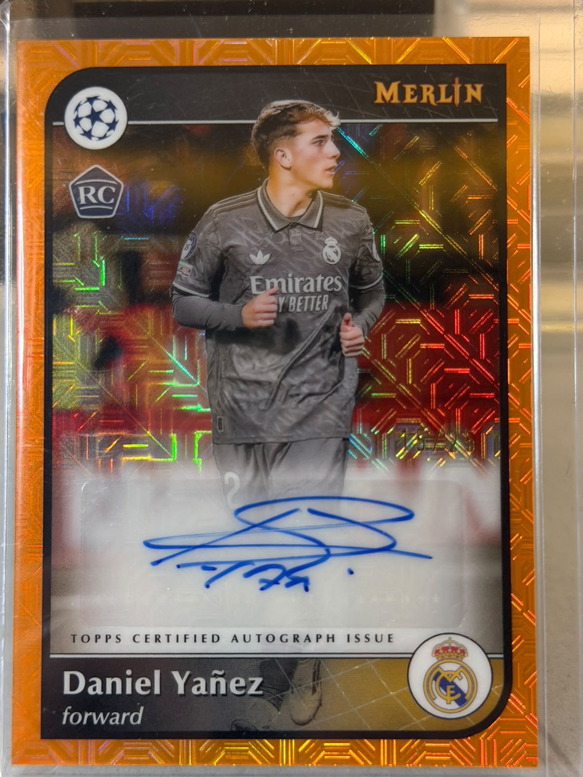 Daniel Yañez front - 2024/25 Topps Merlin UEFA Club Competitions Autograph 15/25