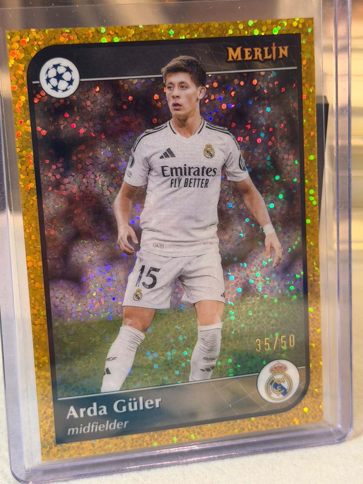 Arda Güler front - 2024/25 Topps Merlin UEFA Club Competitions base #40 35/50