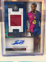 Alejandro Balde 65/75 Autograph Relic Card, player-worn jersey swatch – Topps Museum Collection UEFA Club Competitions 2024/2