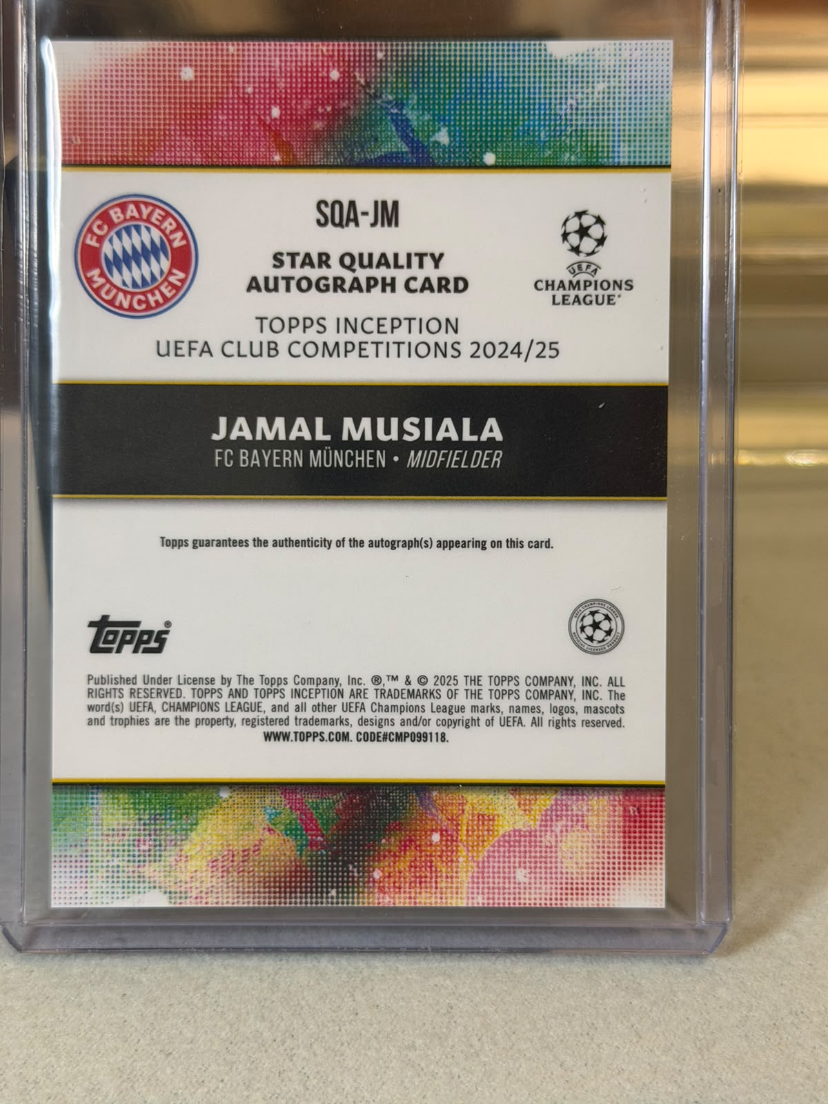 FC Bayern batch card SKU C0000466 back