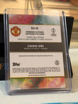 Chido Obi 12/99 – Emerging Stars Autograph (Green) Manchester United trading card, back