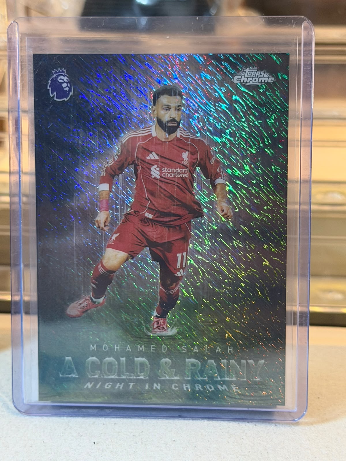 Mohamed Salah - Liverpool - 2026 Topps Chrome Premier League A Cold and Rainy Night in Chrome CRN-7 (front)
