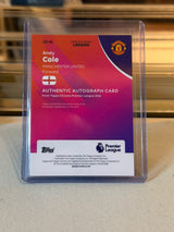 Andy Cole C0000609 back - Andy Cole 20/25 #CA-AC – Manchester United – Authentic Autograph Orange/Gold Mosaic Refractor – 2026 Topps Chrome Premier League