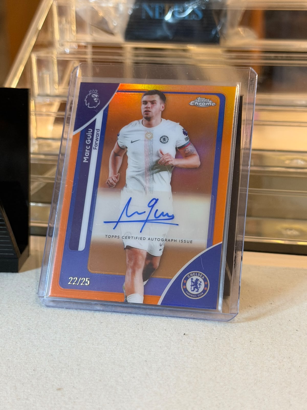 Marc Guiu - 2026 Topps Chrome Premier League Authentic Autograph Orange CA-MG 22/25 - Front