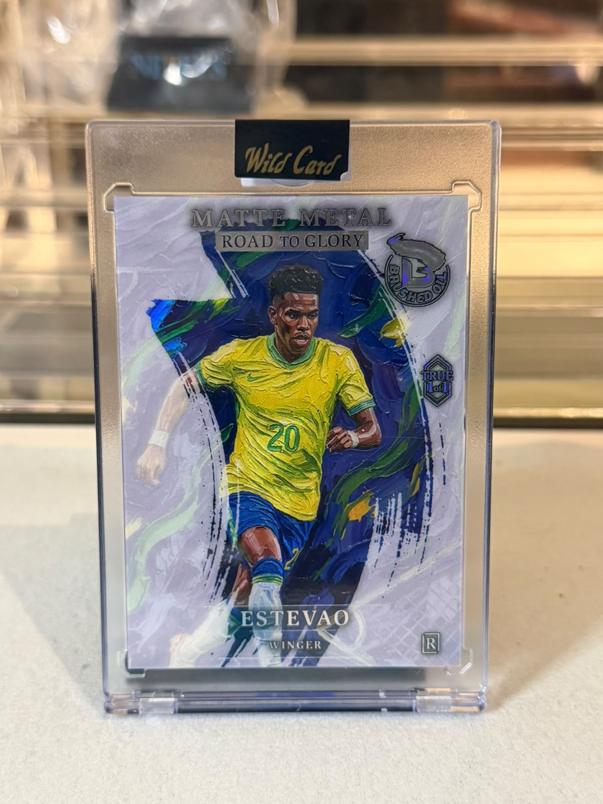 Estevao Brazil Wild Card Matte Metal Road to Glory True 1 of 1 card image A - C0000697