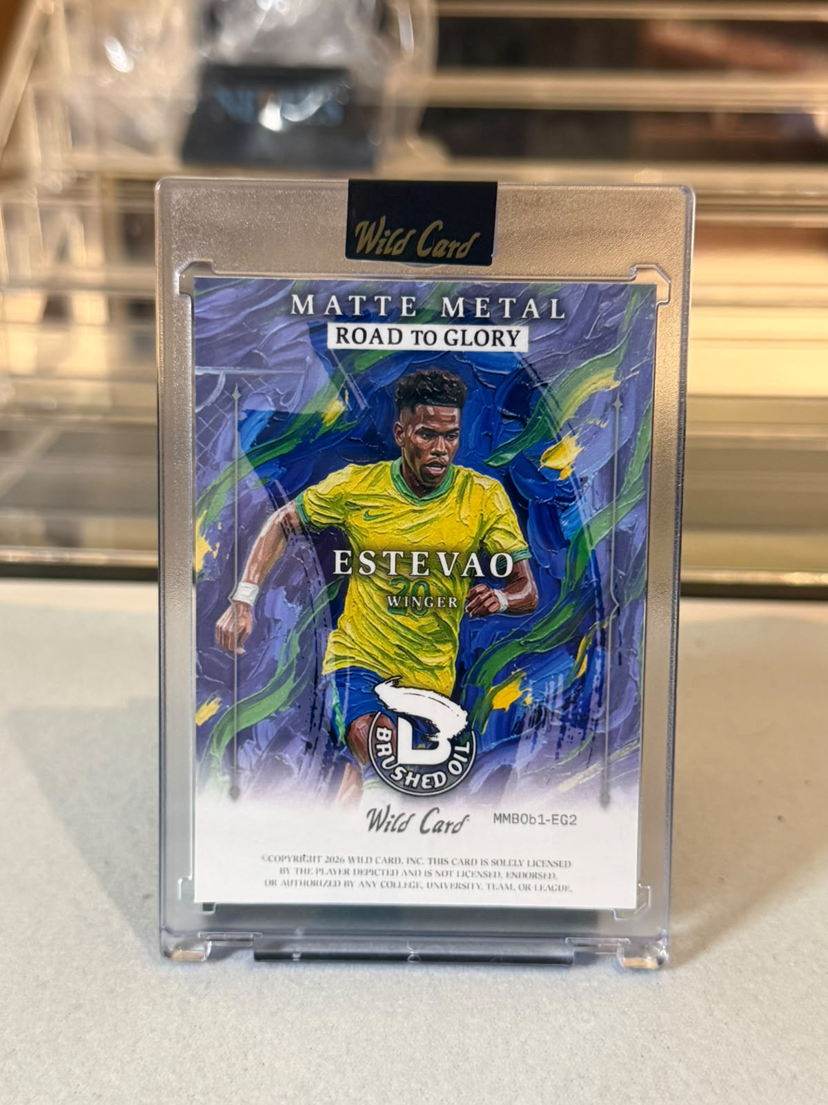Estevao Brazil Wild Card Matte Metal Road to Glory True 1 of 1 card image B - C0000697
