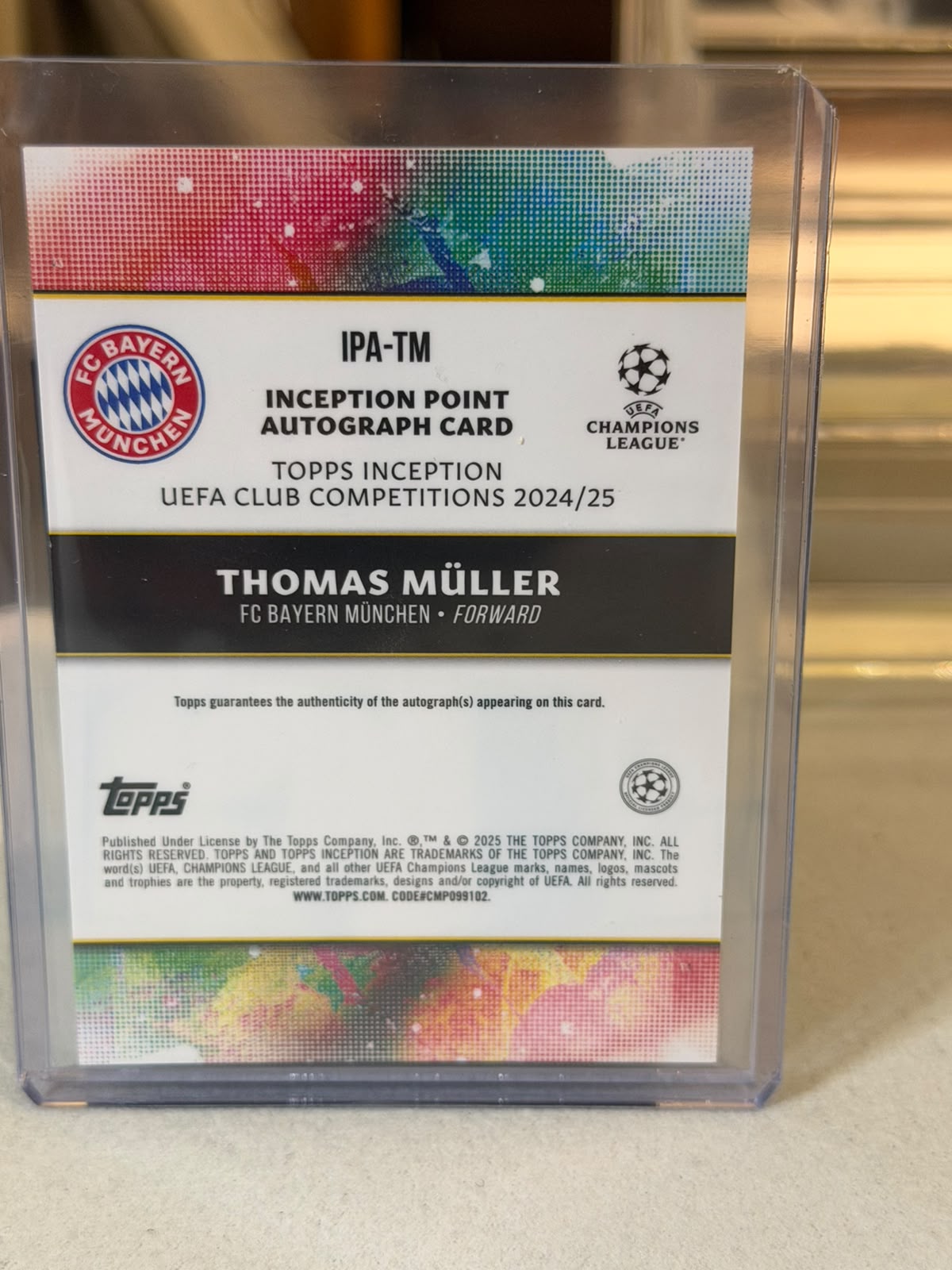 FC Bayern batch card SKU C0000456 back