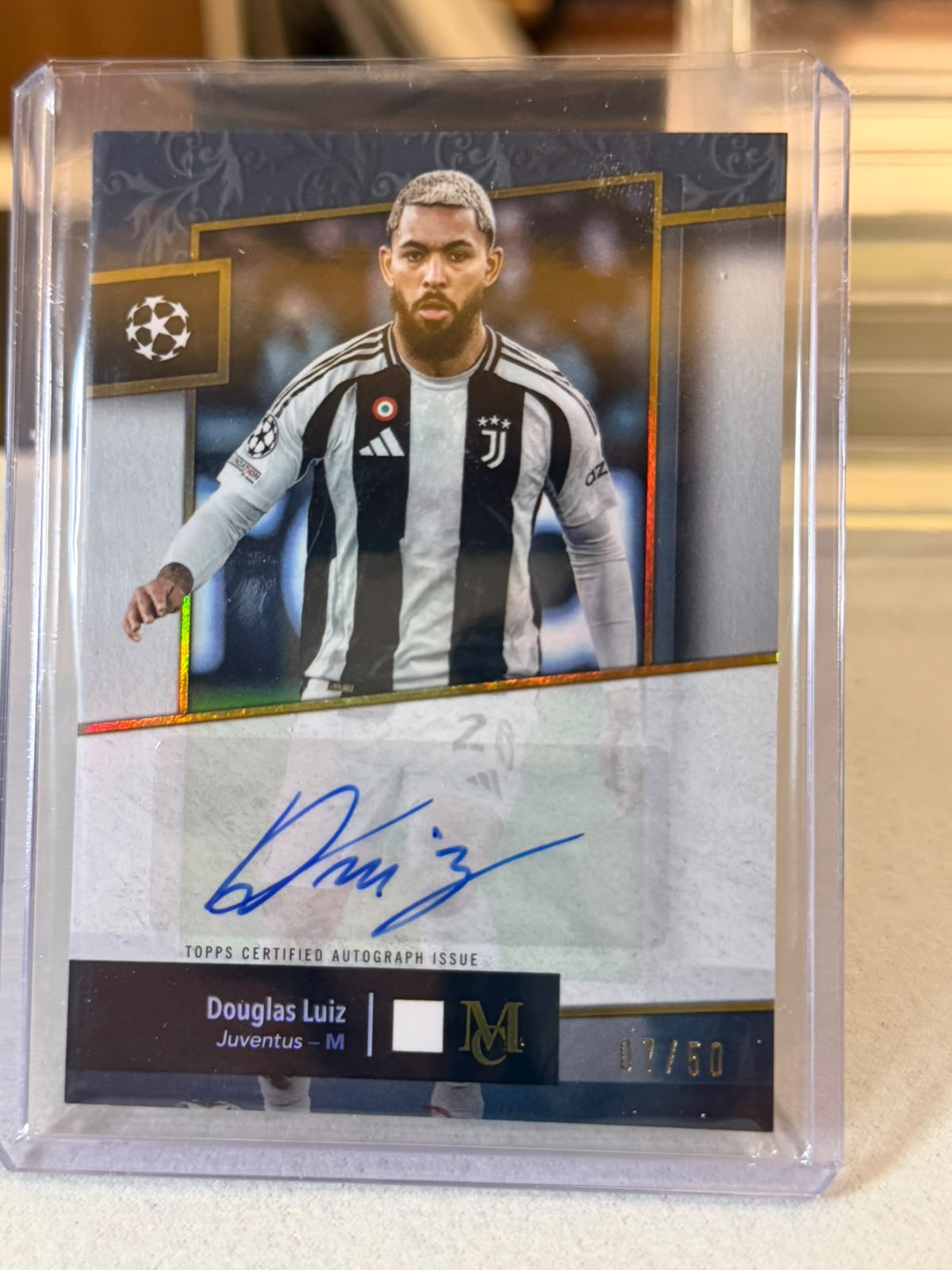 Douglas Luiz front - 2024/25 Topps Museum Collection UEFA Club Competitions 07/50
