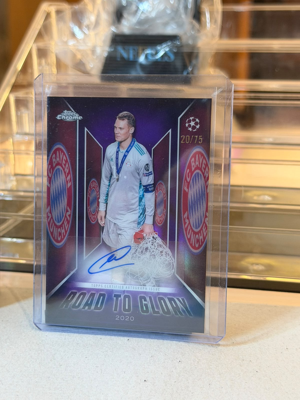 Manuel Neuer - 2026 Topps Chrome UEFA Club Competitions Road to Glory Autograph UCL Winner 2020 RTG-MN 20/75 - Front