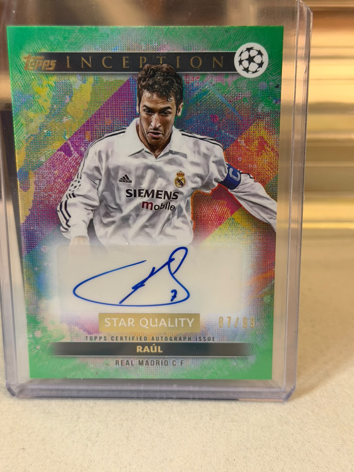 Raúl front - 2024/25 Topps Inception UEFA Club Competitions Star Quality Autograph 87/99