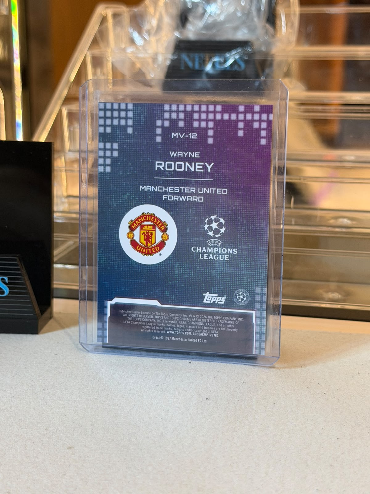 Wayne Rooney - 2026 Topps Chrome UEFA Champions League Metaverse MV-12 - Back