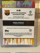 Marc Bernal 083/100 Inception Immersion Autograph – Topps Inception UEFA Club Competitions 2024/25 – FC Barcelona trading car