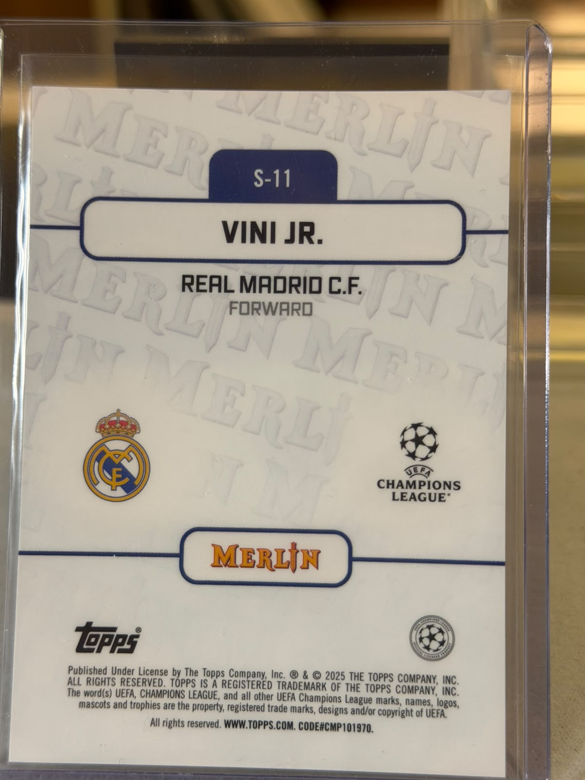 Vinícius Júnior back - 2024/25 Topps Merlin UEFA Club Competitions The Shiny