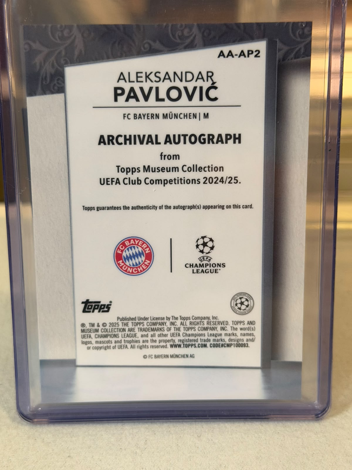 FC Bayern batch card SKU C0000470 back