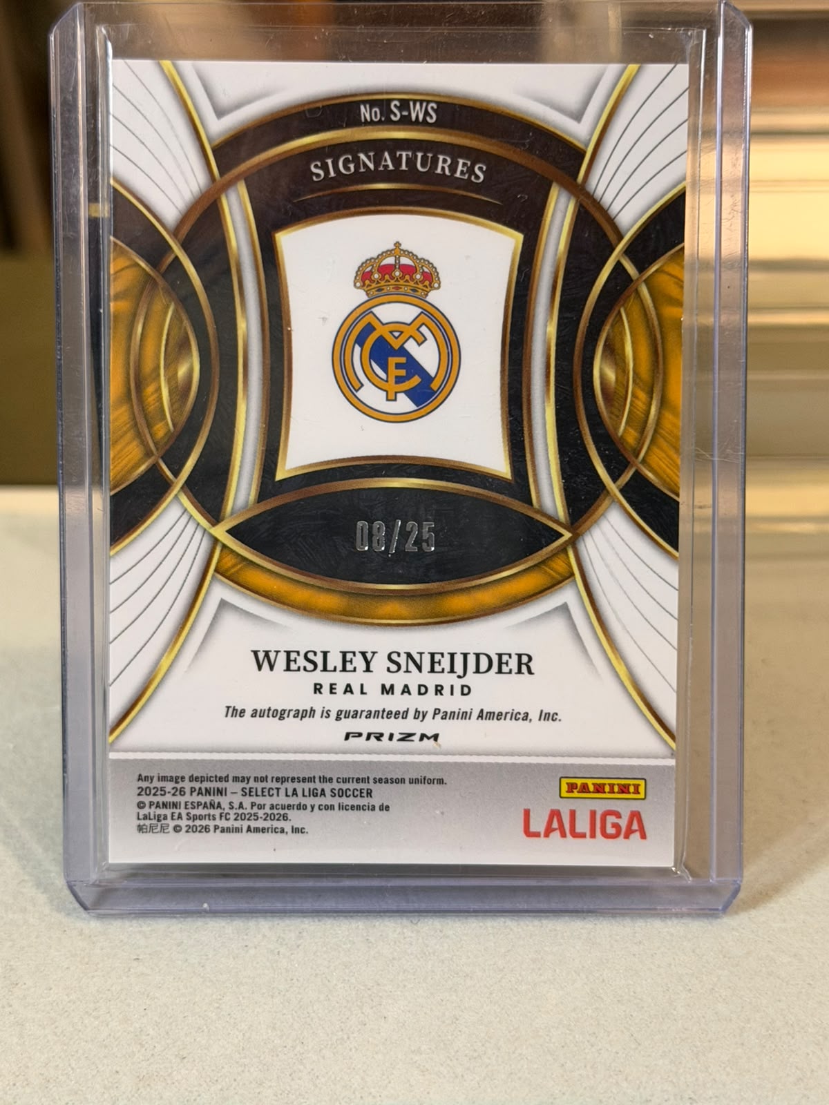 Wesley Sneijder back - 2025-26 Panini Select La Liga Signatures 08/25