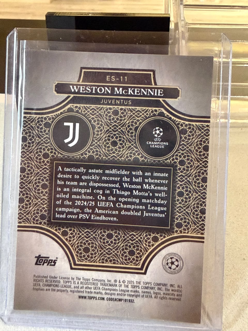 Weston McKennie back - 2024/25 Topps Merlin UEFA Club Competitions 06/25