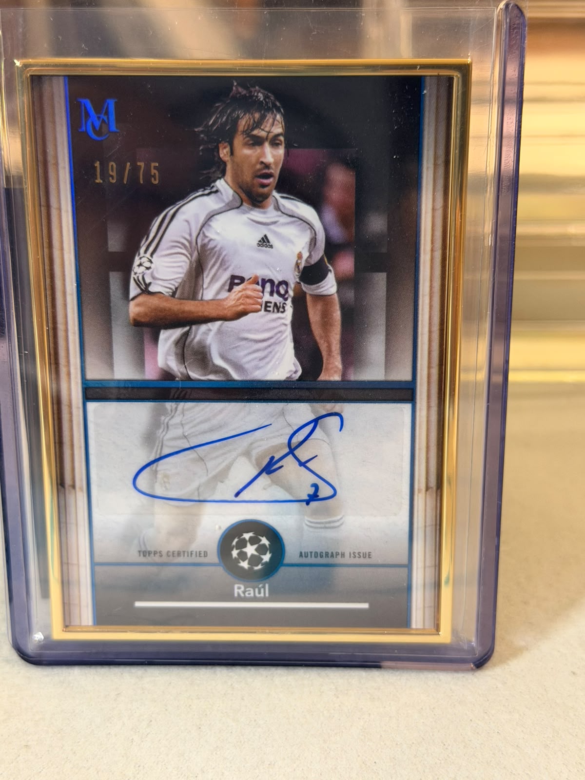 Raúl front - 2024/25 Topps Museum Collection UEFA Club Competitions Framed Autograph 19/75