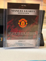 Manuel Ugarte 30/35 – Speak of the Devil Autograph Manchester United trading card, back