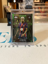 Lamine Yamal 15/75 Moderne Marvels - green parallel – 2025 Topps Deco – FC Barcelona trading card, front