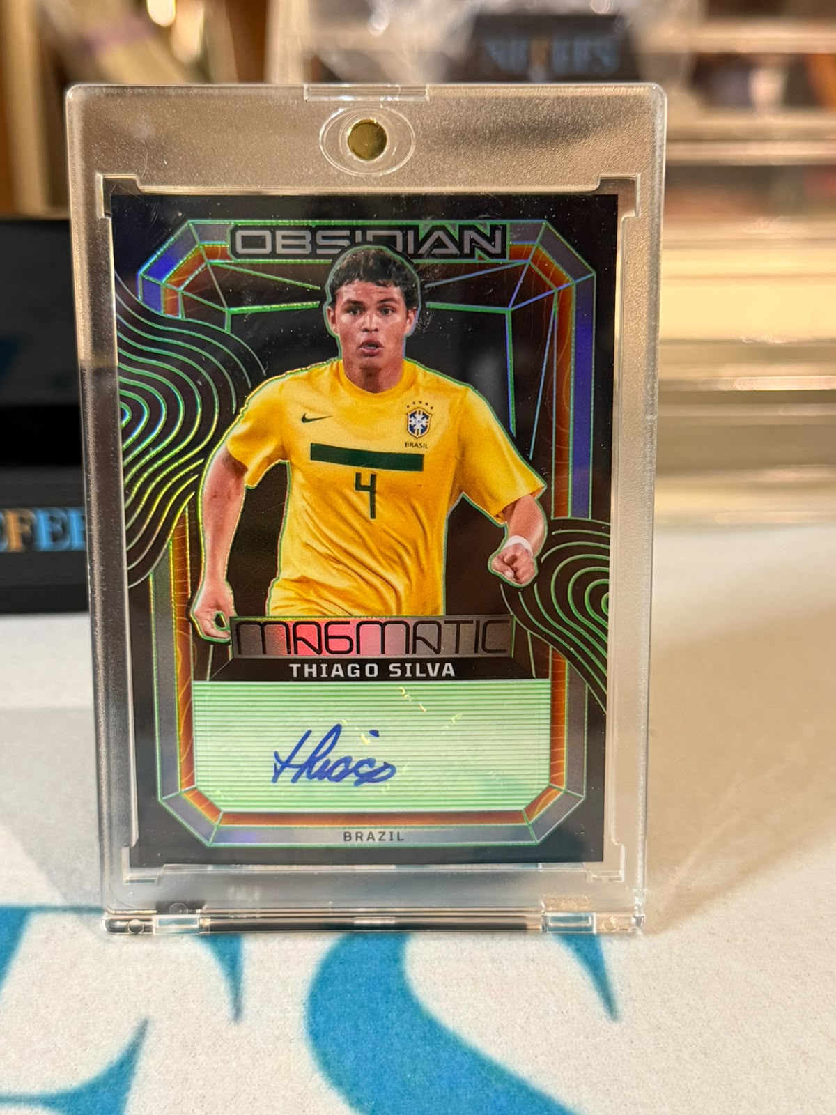Thiago Silva MS-TS Green/Orange – Brazil trading card, front