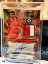 Dominik Szoboszlai 19/25 Prizm Autographed Memorabilia relic (AM-DS) – 2024-25 Panini Select Premier League Soccer, front