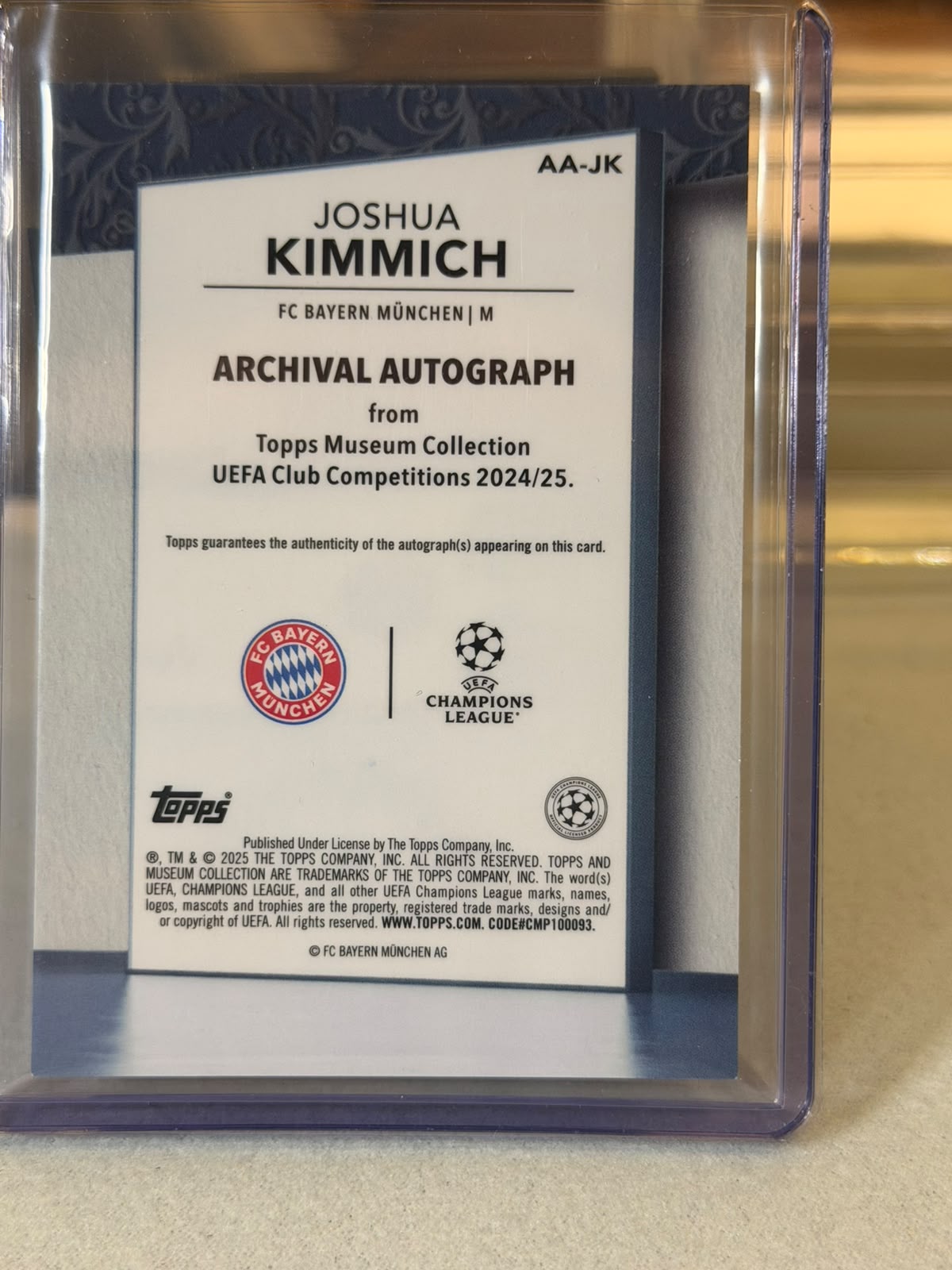 FC Bayern batch card SKU C0000467 back